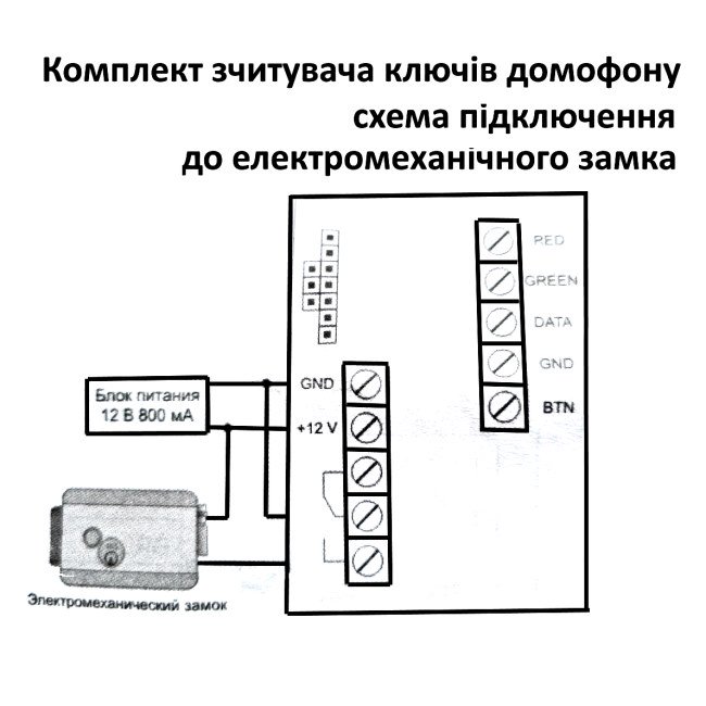 Комплект считывателя ключей домофона