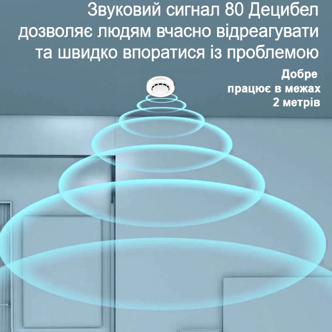 Встановлення датчика диму. Стеля кімнати.